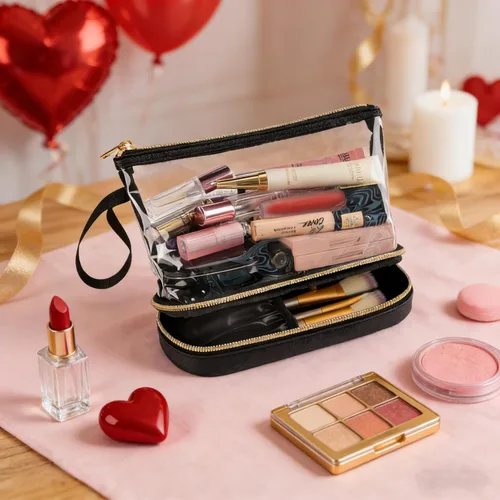 Miniatura 2 de Ethereal Bolsa de maquillaje de viaje, bolsa de cosméticos transparente, organizador de maquillaje, bolsa de aseo aprobada por la TSA, bolsa