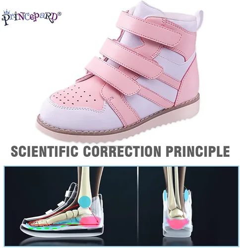 Miniatura 3 de princepard Zapatos ortopédicos para niños y niños, zapatos correctores de espalda alta con soporte de tobillo y arco para niños y niñas