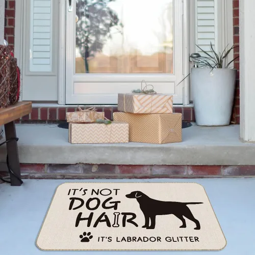 Miniatura 3 de Znzd Tapete decorativo divertido con purpurina «It's Not Dog Hair It's Labrador», para puerta delantera, entrada al aire libre, granja, rústico