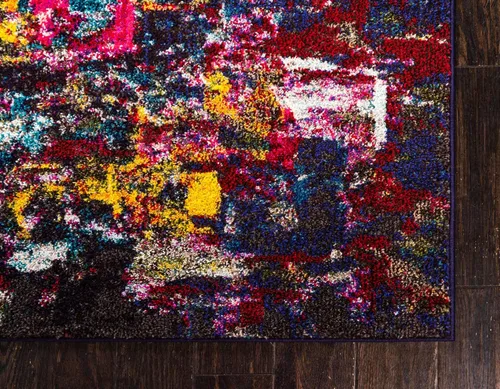 Miniatura 8 de Unique Loom - Colección Estrella, colores oscuros, tapete abstracto moderno y desgastado (3' 3 x 5' 3 rectangular, multi/azul marino)
