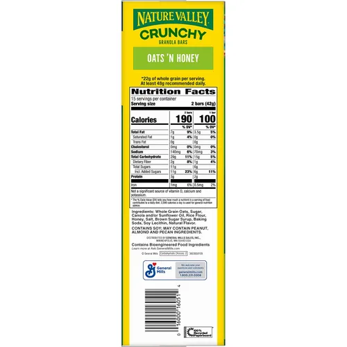 Miniatura 7 de Nature Valley Barras de granola crujientes, avena y miel, 30 unidades, 22.35 oz (15 bolsas)