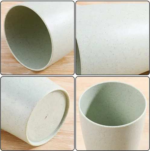 Miniatura 6 de Juego de 4 vasos con pajita de trigo, irrompibles y reutilizables, ecológicos, saludables, para jugo de leche, agua, aptos para lavavajillas
