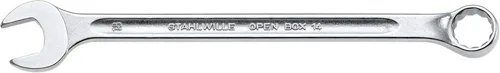 Miniatura 6 de Stahlwille 40101616 Llave combinada, caja abierta, larga, tamaño 0.630 in, ángulo final de anillo de 10 grados, hecha de acero de aleación de cromo