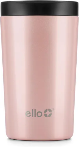 Miniatura 10 de Ello Jones - Taza de viaje de acero inoxidable aislada de 11 oz con tapa deslizante a prueba de fugas, taza pequeña de café de porción única