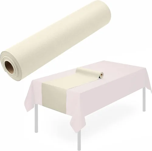 Miniatura 16 de Camino de mesa desechable para mesa de comedor, 16 x 48 pulgadas, paquete de 20 caminos de mesa de papel verde similar al lino para Navidad, fiesta