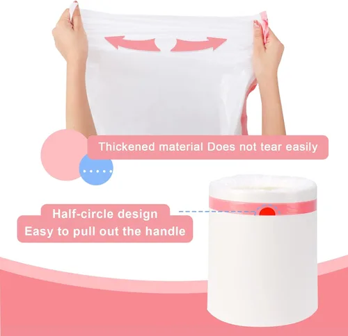Miniatura 6 de Bolsa de basura pequeña de 4 galones con cordón para botes de basura pequeños de 2 a 4 galones, oficina, cocina, baño, elástico grueso (100 unidades)