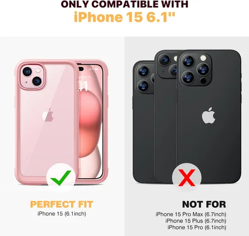 Miniatura 374 de Diaclara Funda diseñada para iPhone 16, mejorada [protección completa de la cámara], carcasa resistente de cuerpo completo con protector de pantalla