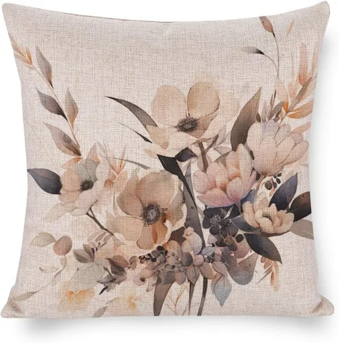 Almohadas decorativas de acuarela y flores, funda de cojín decorativa moderna de 16 x 16 pulgadas, funda de almohada cuadrada decorativa de Acuarela