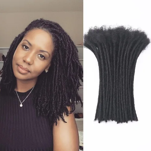 Miniatura 40 de Extensiones Loc de 10 pulgadas de grosor de cabello humano de 10 pulgadas, 10 hebras, extensiones de rastas de cabello humano para mujeres