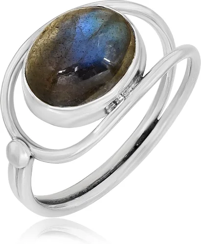 Miniatura 9 de Anillo de plata de ley 925 para mujer, anillo de piedras preciosas naturales, anillo de aniversario de plata de ley, juego de bisel