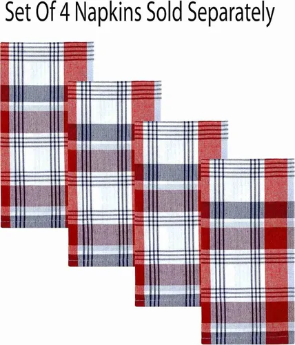 Miniatura 4 de Lintex Home Bargains Plus - Servilletas de tela patrióticas para celebración, juego de 4 Rojo Blanco y Azul, Algodón, Servilleta Americana Tela A