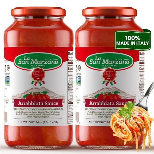 Miniatura 13 de La San Marzano Salsa Marinara, 24 onzas, salsa para pasta hecha en Italia, tomate multiusos de calidad premium, todo natural, dieta mediterránea