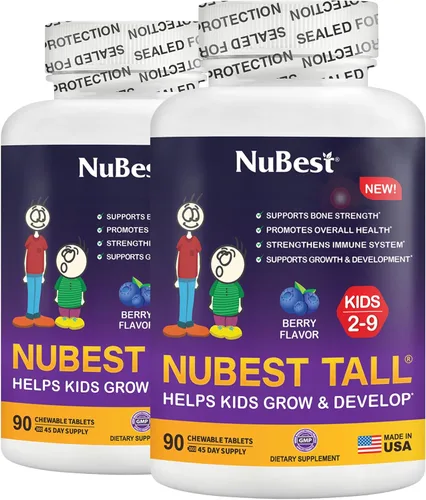NuBest Tall Kids - Vitaminas para niños pequeños y vitaminas para niños de 2 a 9 años - Apoyo a la fuerza ósea, salud general e inmunidad - Formas