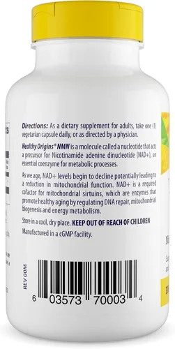 Miniatura 3 de Healthy Origins NMN Mononucleótido de nicotinamida 300 mg – 120 cápsulas veganas – Precursor de NAD+ para energía celular y apoyo al envejecimiento