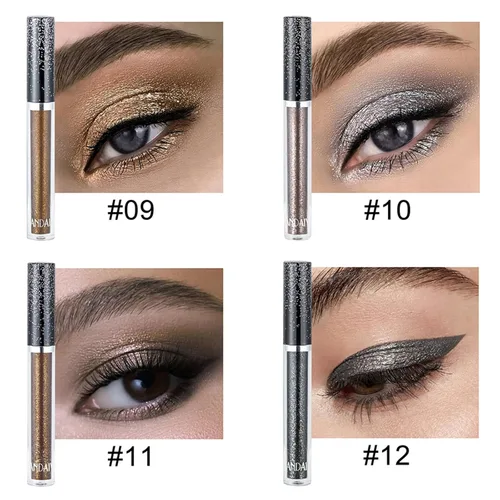Miniatura 5 de Sombras de ojos con purpurina, sombras de ojos líquidas, metales de larga duración, plata brillante, dorado, sombras de ojos coloridas de alto 11#