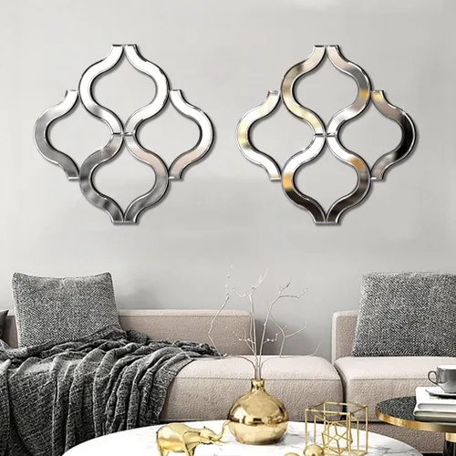 Miniatura 4 de DMDFIRST Espejo de pared decorativo en forma de arco plateado de 20 x 20 pulgadas, grande, exquisita decoración de acento glamorosa biselada