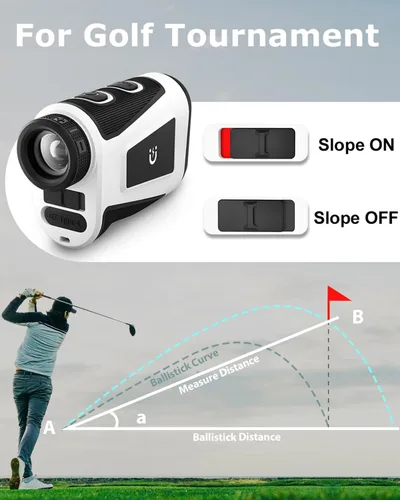 Miniatura 3 de Telémetro de golf X1 con pendiente, bloqueo de asta de bandera y vibración, telémetro láser 660/1100YDS para golf y caza, buscador láser recargable