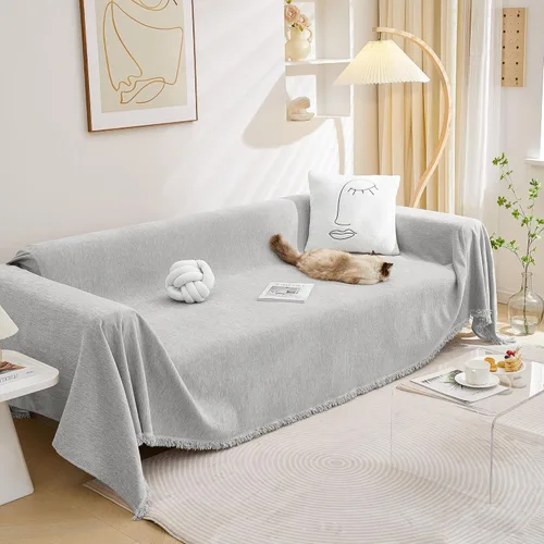 Miniatura 9 de MEETSKY Fundas para sofá modular de 3 cojines, lavables, mezcla de felpilla suave, protector de muebles, funda decorativa de estilo moderno