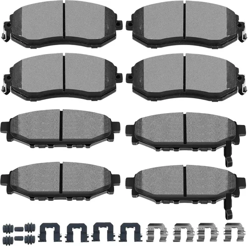 Miniatura 26 de SCITOO D1107 D1456 Juegos de pastillas de freno cerámicas delanteras y semimetálicas traseras compatibles con AUDI A3 09-13, AUDI A3 QUATTRO 09-10