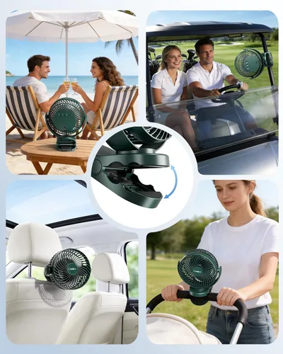 Miniatura 7 de Ventilador de camping con control remoto, ventilador de batería recargable de 12000 mAh, ventiladores de campamento para tiendas de campaña con luz