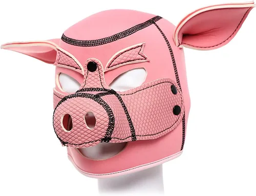 Miniatura 2 de Máscara de cerdito Máscara de cabeza completa de neopreno Máscara de cabeza de animal Máscara de disfraz de cabeza de cerdo Máscaras Rosa