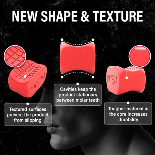 Miniatura 3 de Ejercitador de mandíbula para hombres y mujeres Entrenador muscular facial de 8 piezas y tóner con 4 niveles de resistencia Potente juego