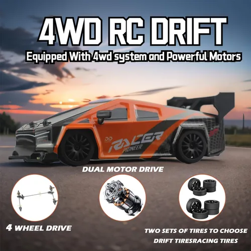 Miniatura 3 de HTURCCOP 1:24 RC Cybercar, 2.4GHz RC Drift Cars con luz LED, juguetes de carreras para niños y niñas de 8 a 12 años, velocidad ajustable 15.5 mi/H