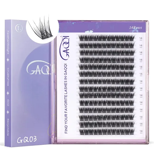 Miniatura 9 de GAQQI - Extensiones de pestañas en racimo, 120 pestañas en racimo, extensiones de pestañas de volumen 10-14 mm, pestañas individuales 3D multicapa