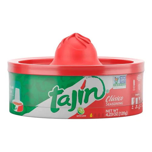 Tajin Clásico Rimmer, mezcla de especias de chile mexicano y lima para margaritas, micheladas, queladas, palomas, Bloody Marys, cerveza y cócteles,