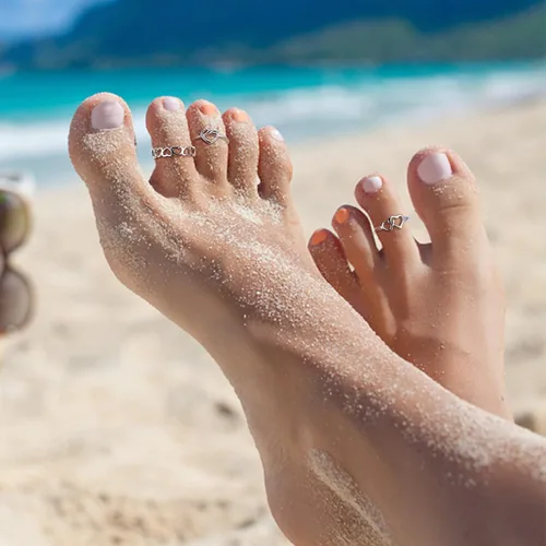Miniatura 3 de MUSECLOUD Anillos de dedo del pie para mujer, plata de ley 925, anillos de cola de margarita, juego de joyas de pie de playa, anillo de nudillos