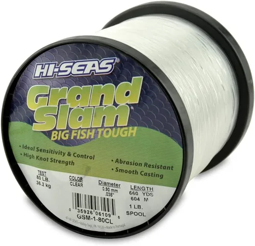 Miniatura 15 de Sedal de Pesca de Monofilamento HI-SEAS Grand Slam - Fuerte y Resistente a la Abrasión en Transparente, Rosa, Verde, Azul Ahumado, Amarillo