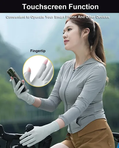 Miniatura 6 de SUJAYU Guantes de protección UV ultra finos para mujer, protección solar UPF para pantalla táctil transpirable
