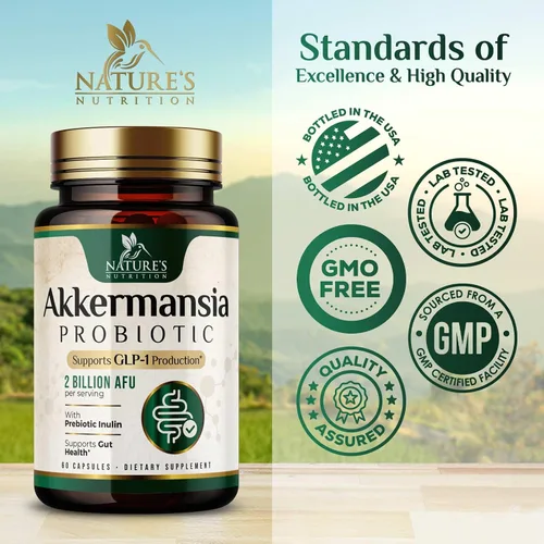 Miniatura 4 de Akkermansia Suplemento para la salud intestinal - Probiótico Akkermansia prémium con fibra prebiótica - Akkermansia Muciniphila 2 mil millones