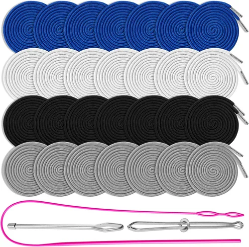 Miniatura 8 de Paquete de 24 cordones de repuesto para pantalones, pantalones deportivos, sudaderas con capucha, chaquetas, pantalones cortos, con 3 piezas