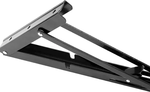 Miniatura 4 de ZOENHOU 4 soportes plegables para estantes de 10 pulgadas, soportes plegables de metal resistente de 176 libras con tornillos, estantes colgantes