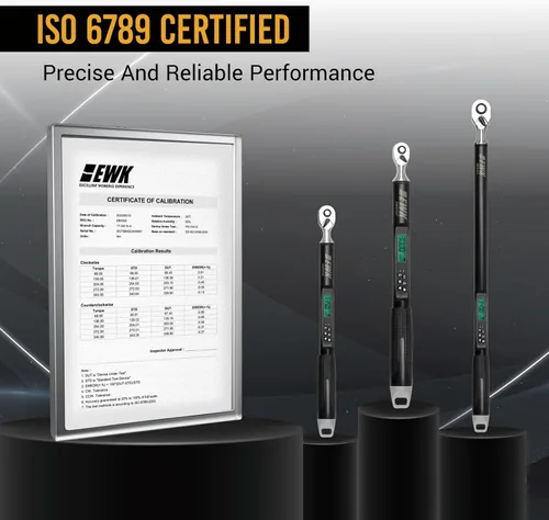 Miniatura 6 de Llave dinamométrica digital de 1/2 pulgada EWK 12.5-250 pies-libras (17-340 Nm), alta precisión y fácil de leer, precisión de ±1.5% para automóvil