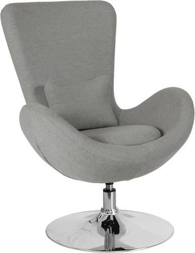 Miniatura 28 de Flash Furniture Egg Series Grey LeatherSoft Silla de recepción lateral Gris Leathersoft