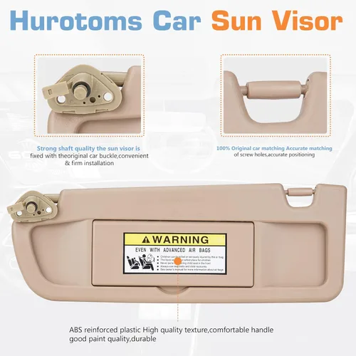 Miniatura 3 de Visera solar izquierda y derecha para Honda Civic 2006 2007 2008 2009 2010 2011 EX LX Sedan SI Coupé, parasol beige para el lado del conductor