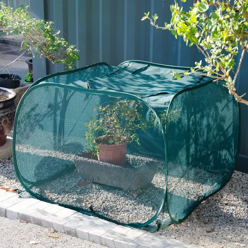 Miniatura 6 de ANC POP Paquete de 3 cubiertas de malla desplegable para plantas, 40 x 40 x 30 pulgadas, protector de plantas para jardín elevado y cama de flores