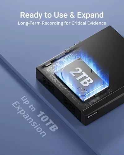 Miniatura 5 de ANNKE Grabadora de video digital 3K Lite de 8 canales, H.265+ DVR híbrido 5 en 1 con detección de IA humanos/vehículos, acceso remoto para cámara