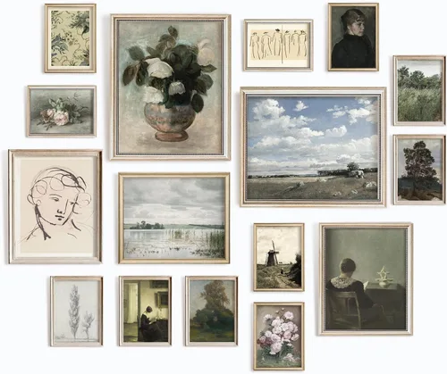 97 Decor Impresiones de Arte de Pared Vintage GRANDES de 11x14 pulgadas - Decoración de Granja Estilo Campo Francés Para Dormitorio, Pósters