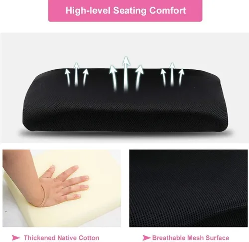 Miniatura 3 de Silla de oficina con soporte lumbar, silla de escritorio para computadora con asiento ancho, reposabrazos ergonómico, altura ajustable, silla