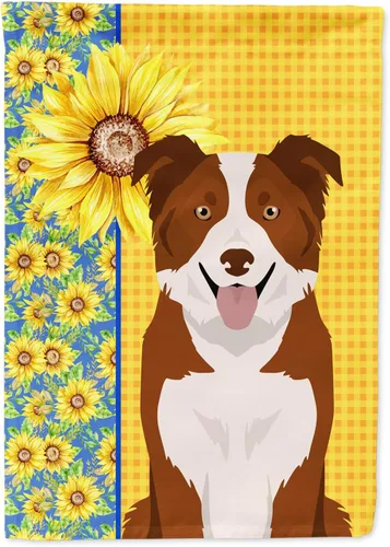 Miniatura 140 de Caroline's Treasures WDK5331CHF - Bandera de verano con diseño de girasoles rojos y blancos, manga grande, para porche, para colgar en la pared