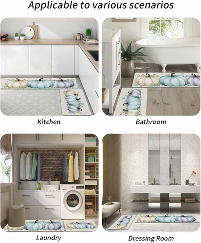 Miniatura 6 de Tapete de baño de eucalipto y calabaza para bañera, antideslizante, de secado rápido y absorbente, de tierra de diatomeas, tapete lavable