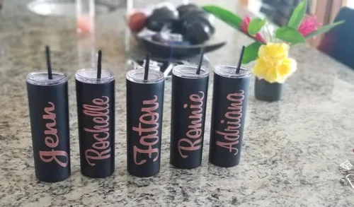 Miniatura 6 de Vaso de acero inoxidable personalizado, regalo de dama de honor, botella de agua personalizada, tazas de despedida de soltera, calcomanía de vinilo