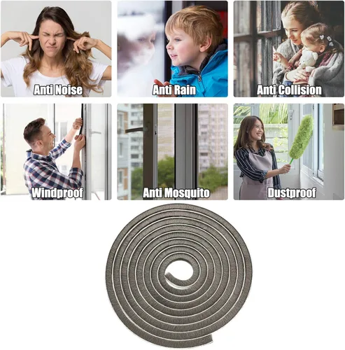 Miniatura 5 de Jetec 1 cepillo autoadhesivo para burlete de 19.75 pies por tira de 3/8 x 3/8 pulgadas, gris mullido de fieltro para puerta, sello de clima
