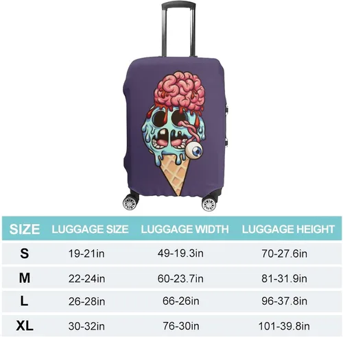 Miniatura 2 de Helloween Icecream Travel Luggage Cover Anti-Scratch Suitcase Protector Washable Baggage XL