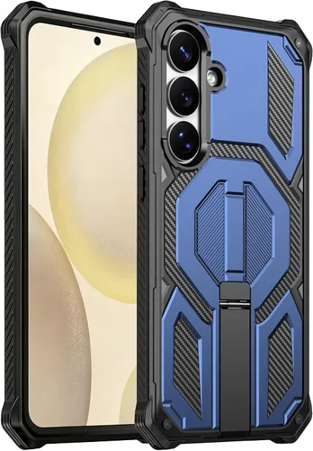 Miniatura 12 de Funda magnética para Samsung Galaxy S24 FE con soporte y protector de pantalla [compatible con Magsafe] antideslizante, cuerpo completo, doble capa
