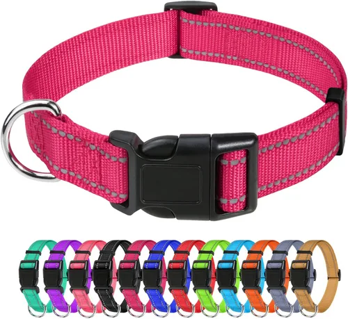 Miniatura 24 de TagME Collares de nailon reflectantes para perros, collar ajustable clásico para mascotas con hebilla de liberación rápida para perros pequeños