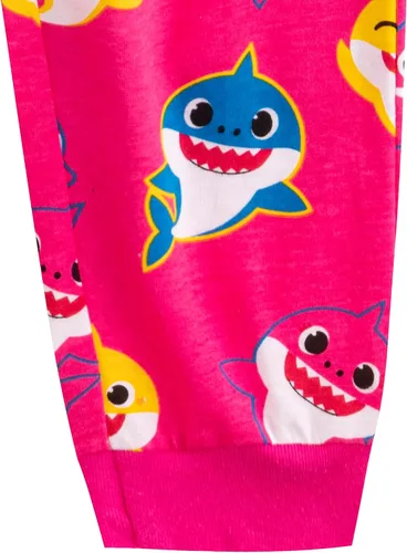 Miniatura 7 de Nickelodeon Baby Shark - Conjunto de camisa de manga larga y pantalones deportivos para bebés, niños pequeños y niños pequeños, color rosagris